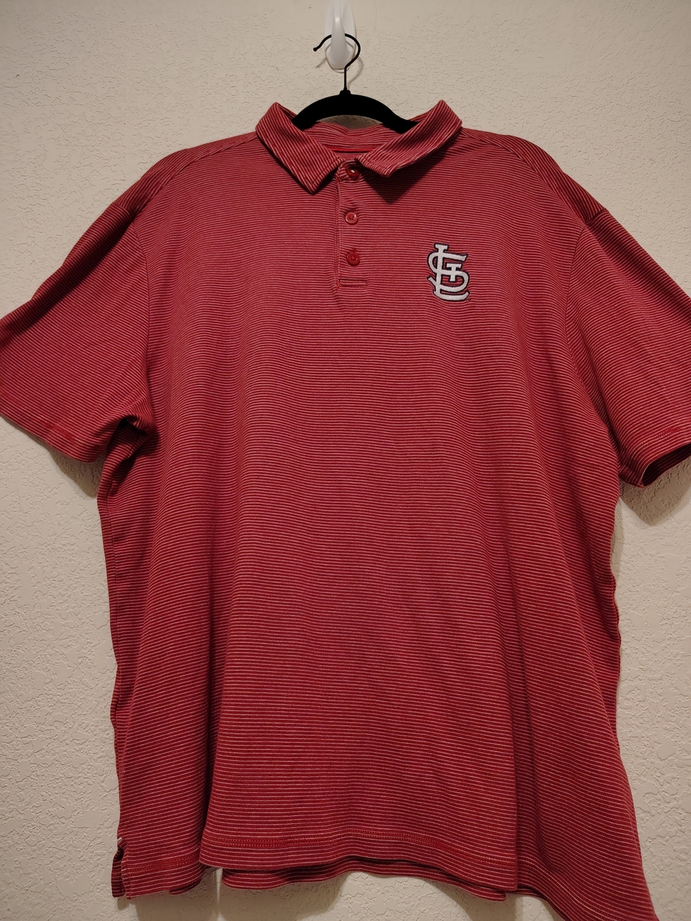 Tommy Bahama St. Louis Cardinals Men's Size XL Red White Striped Polo Shirt